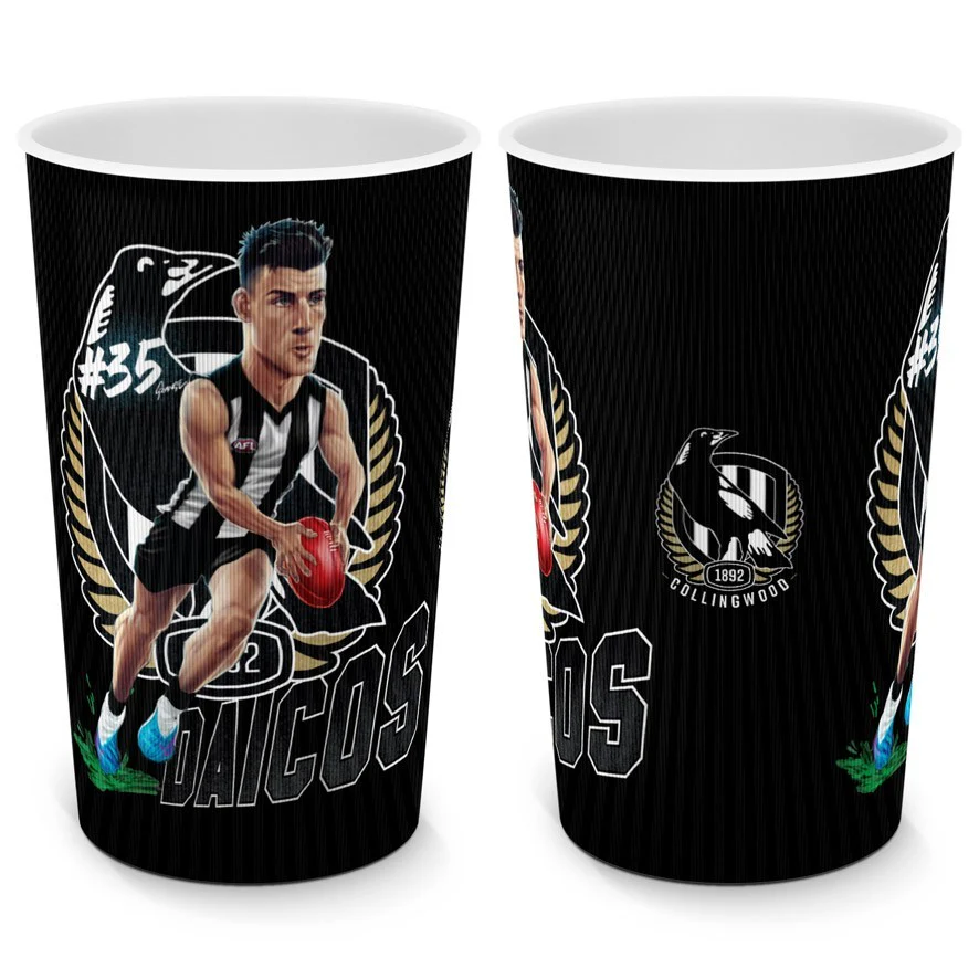 AFL Player Lenticular Tumbler - Nick Daicos - Collingwood Magpies - Cup - Image 2