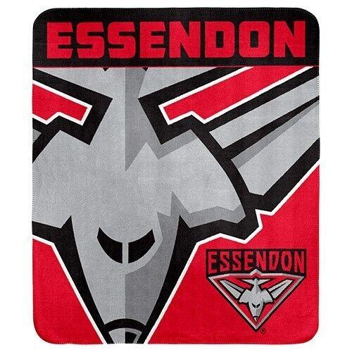 AFL Polar Fleece Blanket - Essendon Bombers - 150x130cm - Throw Rug - Image 2
