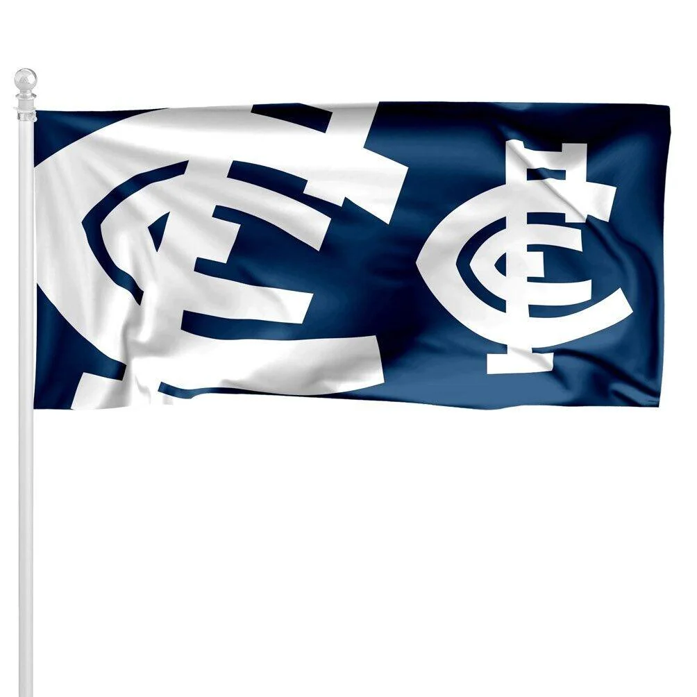 AFL Pole Flag - Carlton Blues - 90cm x 180cm - Steel Eyelet For Hanging - Image 2