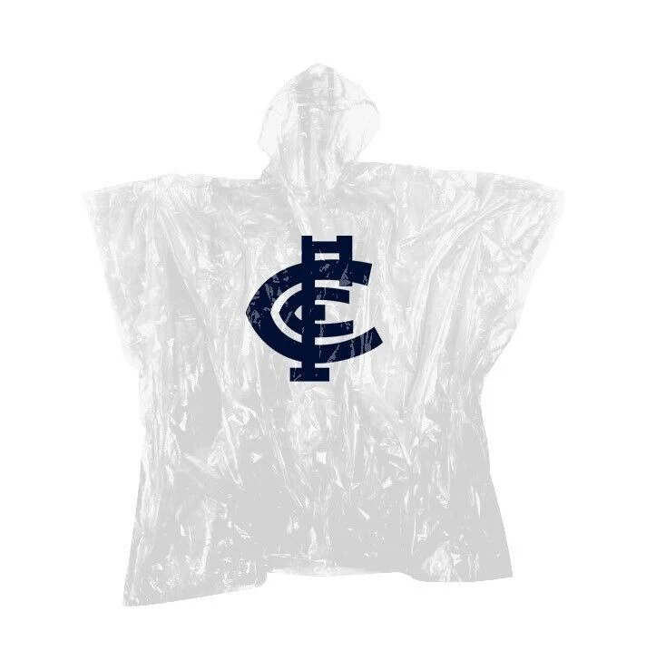 AFL Poncho - Carlton Blues - Plastic Rain Coat - OSFM