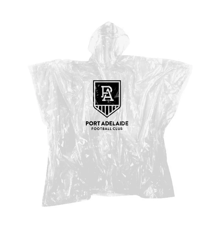 AFL Poncho - Port Adelaide Power - Plastic Rain Coat - OSFM
