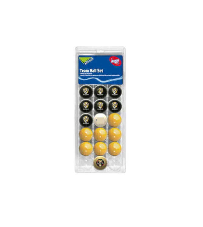 AFL Pool Snooker Billiard 16 Ball Full Set - Team V Colour - Richmond Tigers - Image 2