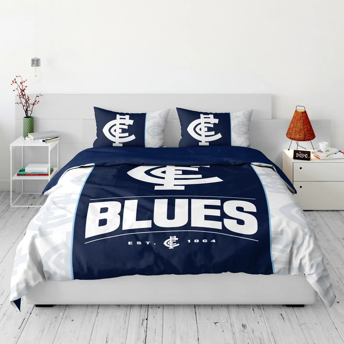 AFL Quilt Cover Set - Carlton Blues - Doona Cover - Pillowcases - Image 5