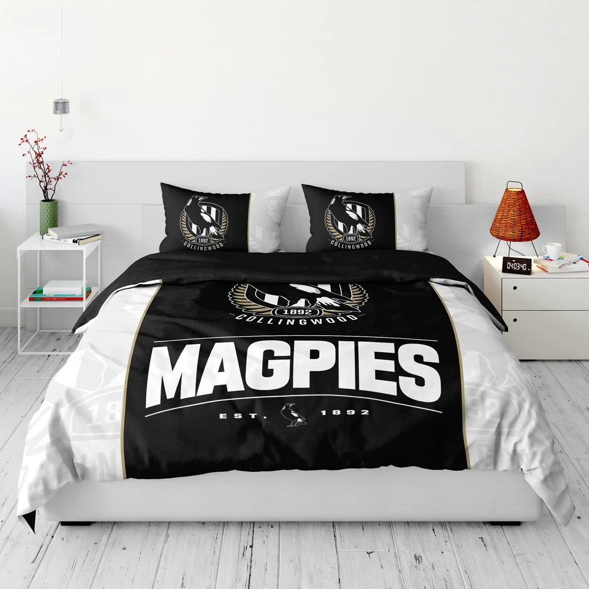 AFL Quilt Cover Set - Collingwood Magpies - Doona Cover - Pillowcases - Image 4