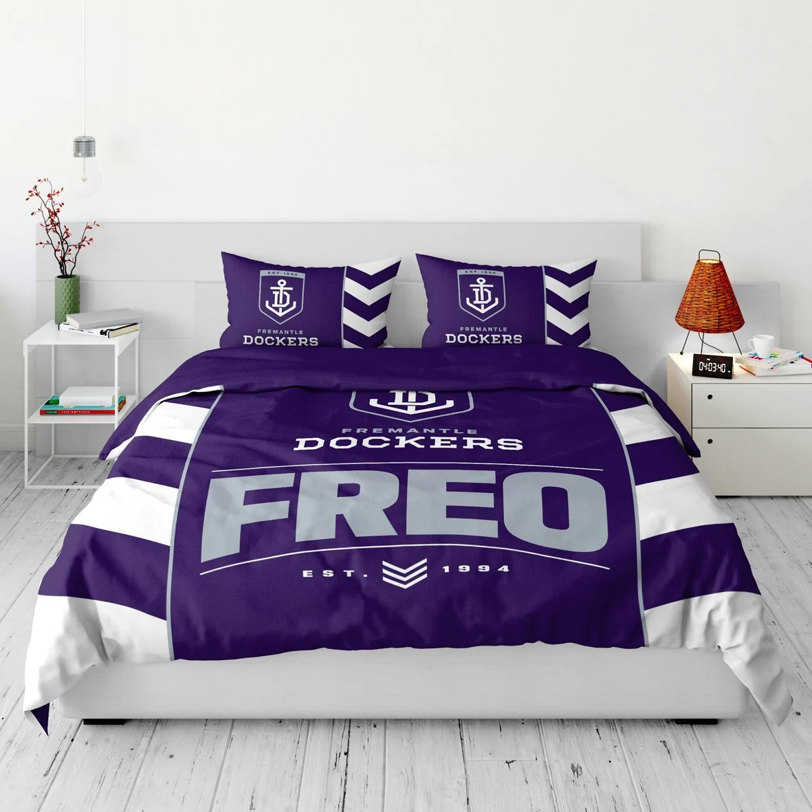AFL Quilt Cover Set - Fremantle Dockers - Doona Cover - Pillowcases - Image 3