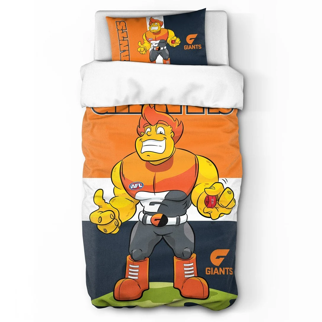 AFL Quilt Cover Set - GWS Giants - Doona Cover - Pillowcases