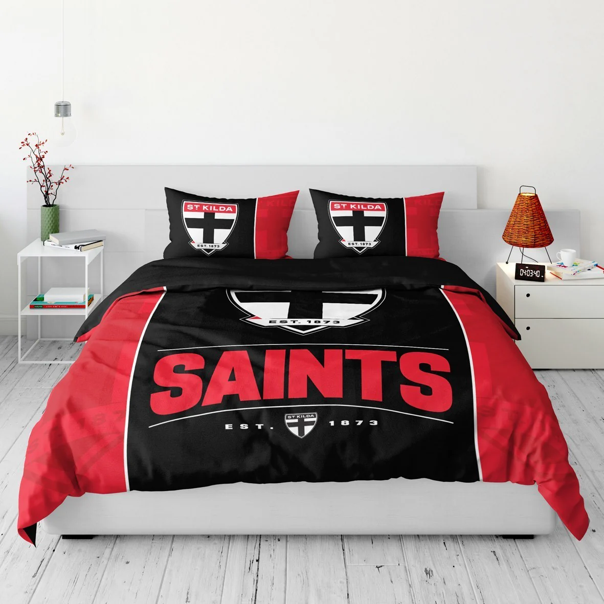 AFL Quilt Cover Set - St Kilda Saints - Doona Cover - Pillowcases - Image 3