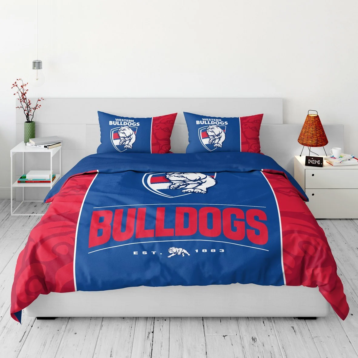 AFL Quilt Cover Set - Western Bulldogs - Doona Cover - Pillowcases - Image 3