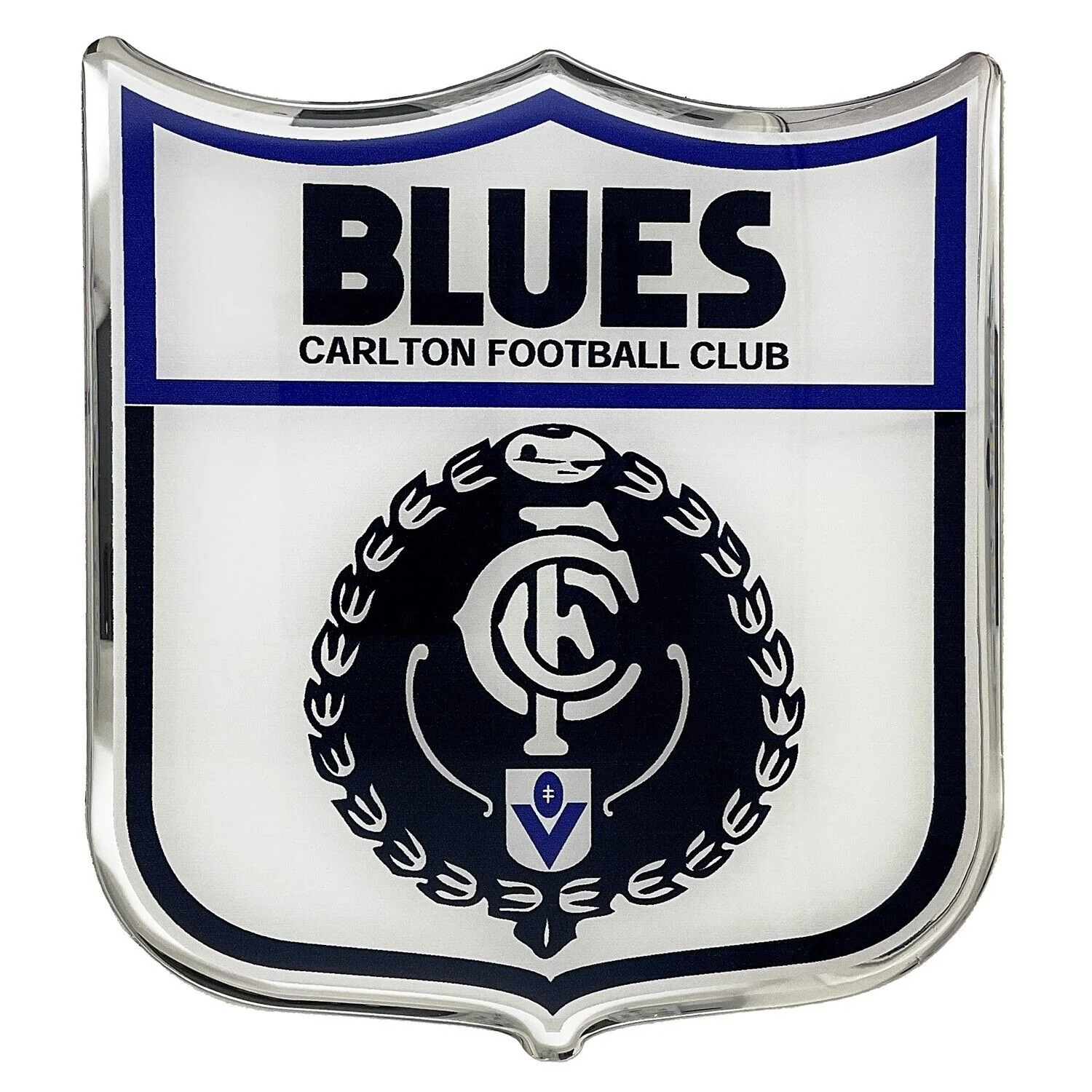 AFL Retro Logo Emblem - Carlton Blues - Supporter Car Badge - Image 2