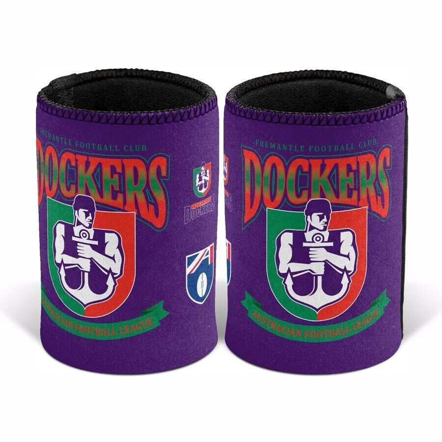 AFL Retro Stubby Can Cooler - Fremantle Dockers - Drink - Rubber Base - Image 2
