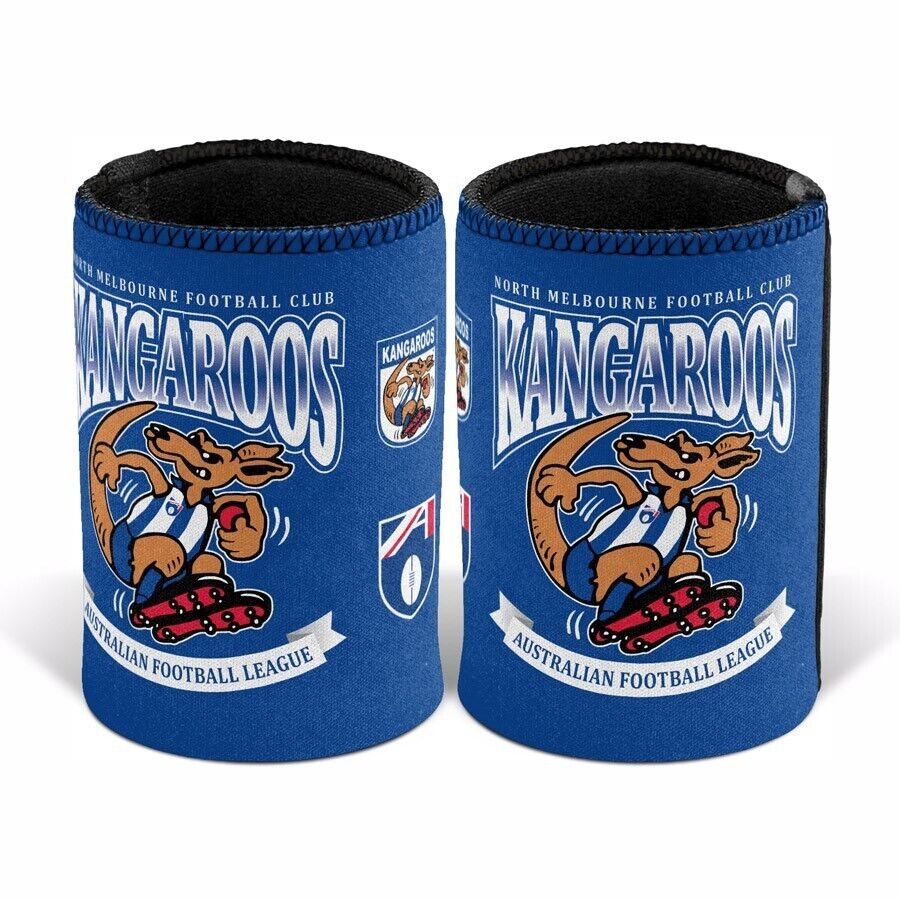 AFL Retro Stubby Can Cooler - North Melbourne Kangaroos - Drink - Rubber Base - Image 2