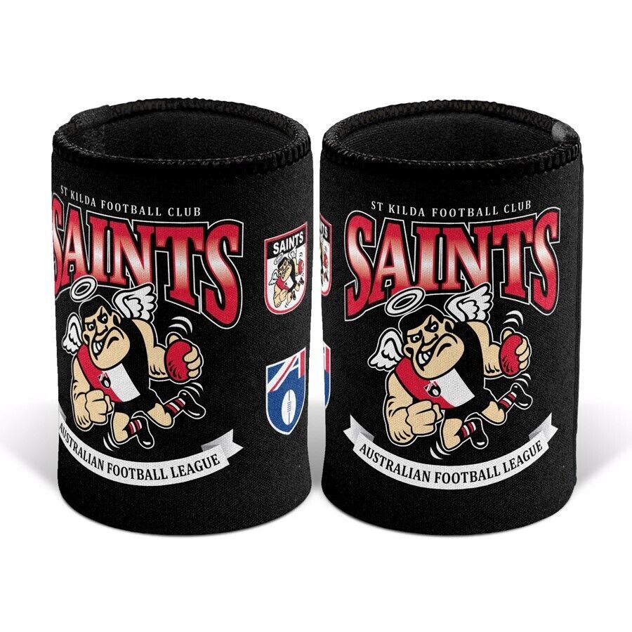 AFL Retro Stubby Can Cooler - St Kilda Saints - Drink - Rubber Base - Image 2