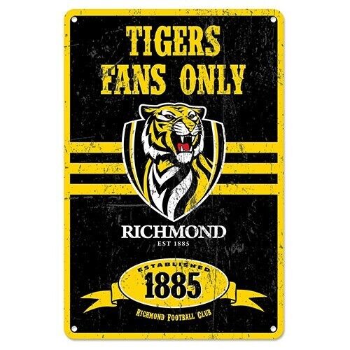 AFL Retro Supporter Tin Sign - Richmond Tigers - Man Cave - Heritage - Image 2