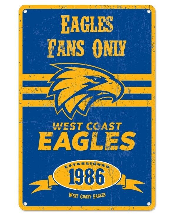 AFL Retro Supporter Tin Sign - West Coast Eagles - Man Cave - Heritage - Image 2