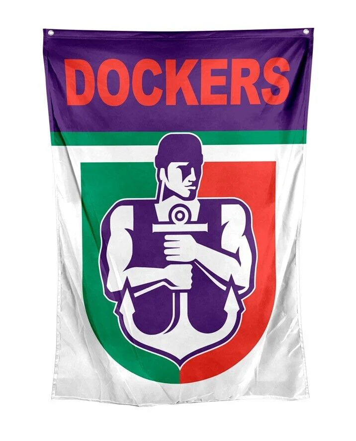 AFL Retro Wall Flag - Fremantle Dockers - Cape Flag - Approx 100cm x 70cm - Image 2