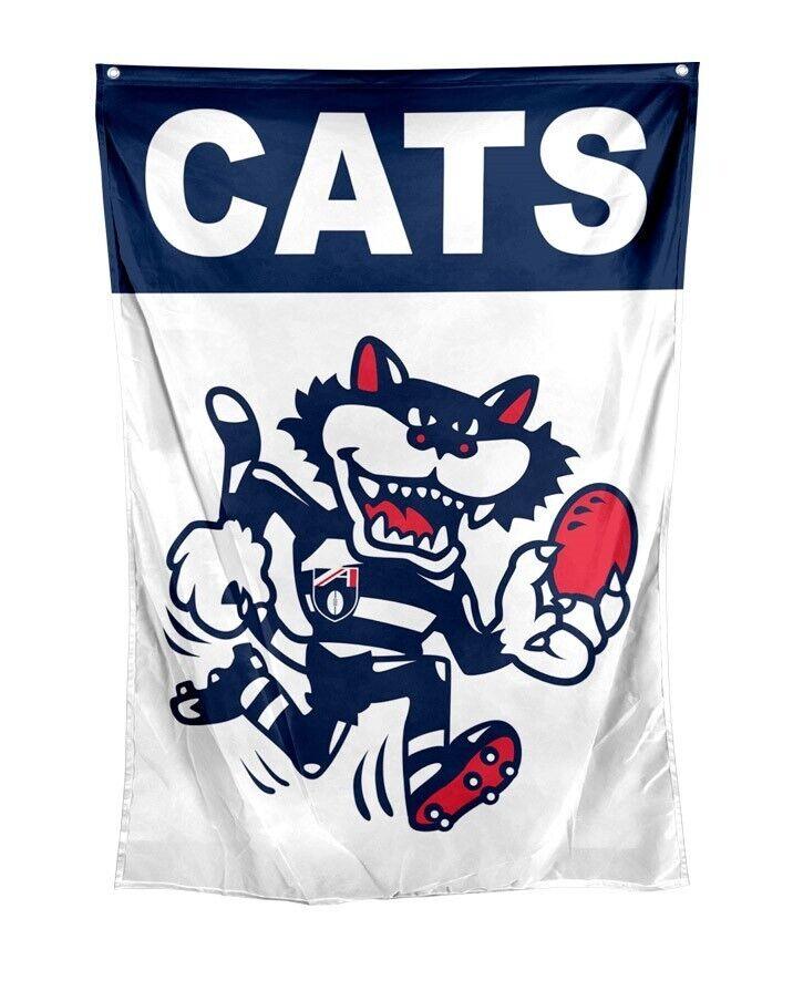 AFL Retro Wall Flag - Geelong Cats - Cape Flag - Approx 100cm x 70cm