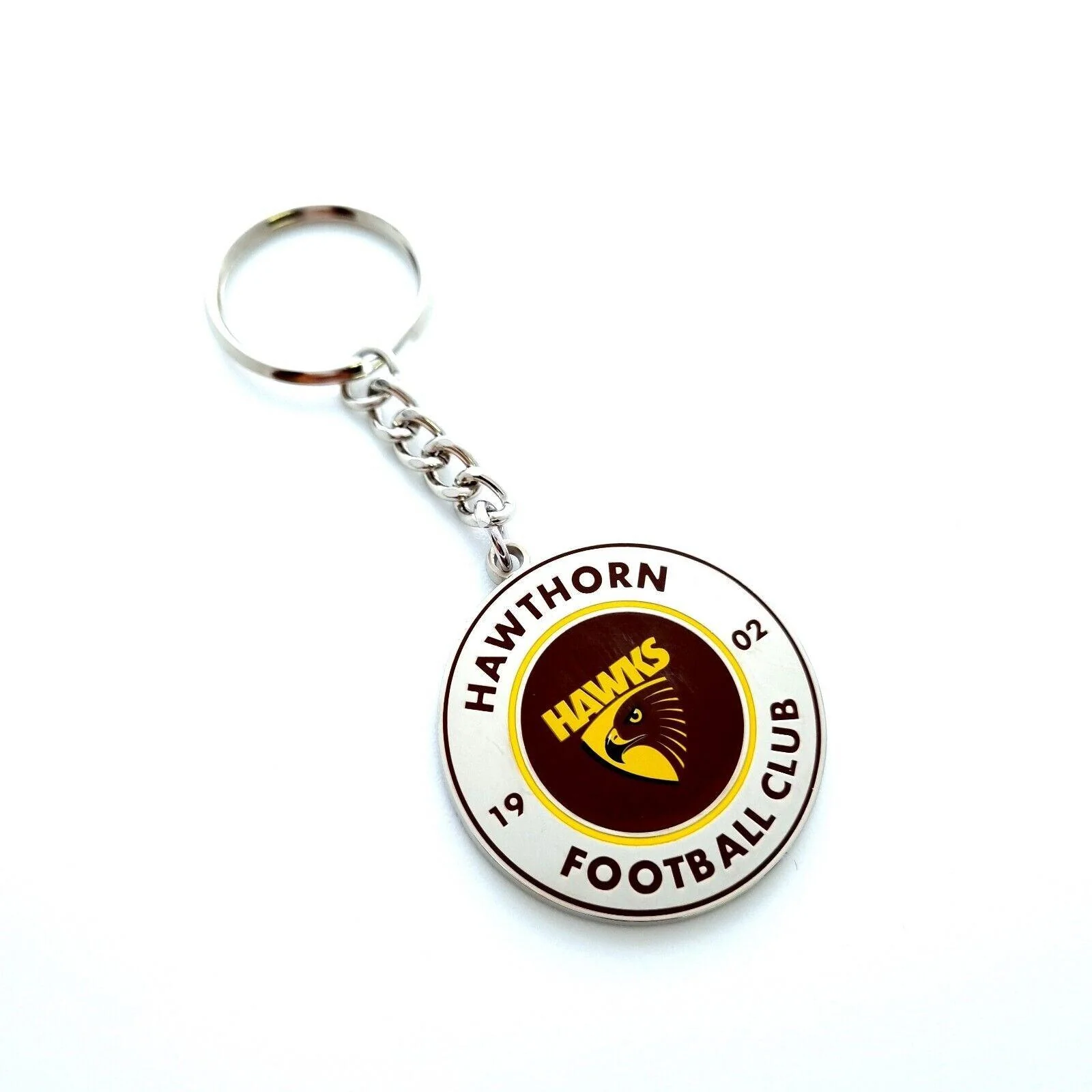 AFL Round Key Ring - Hawthorn Hawks - Keyring - Aussie Rules - TROFE - Image 2