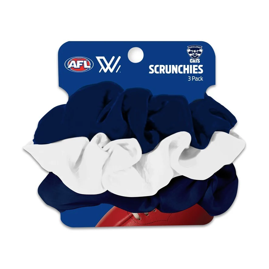 AFL Scrunchies 3 Pack - Geelong Cats - Team Colours - Hair Ties - Image 2