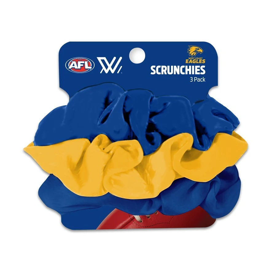 AFL Scrunchies 3 Pack - West Coast Eagles - Team Colours - Hair Ties - Image 2