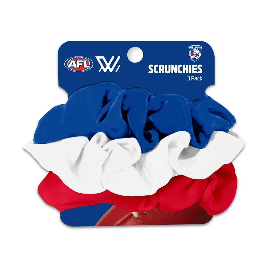 AFL Scrunchies 3 Pack - Western Bulldogs - Team Colours - Hair Ties - Image 2
