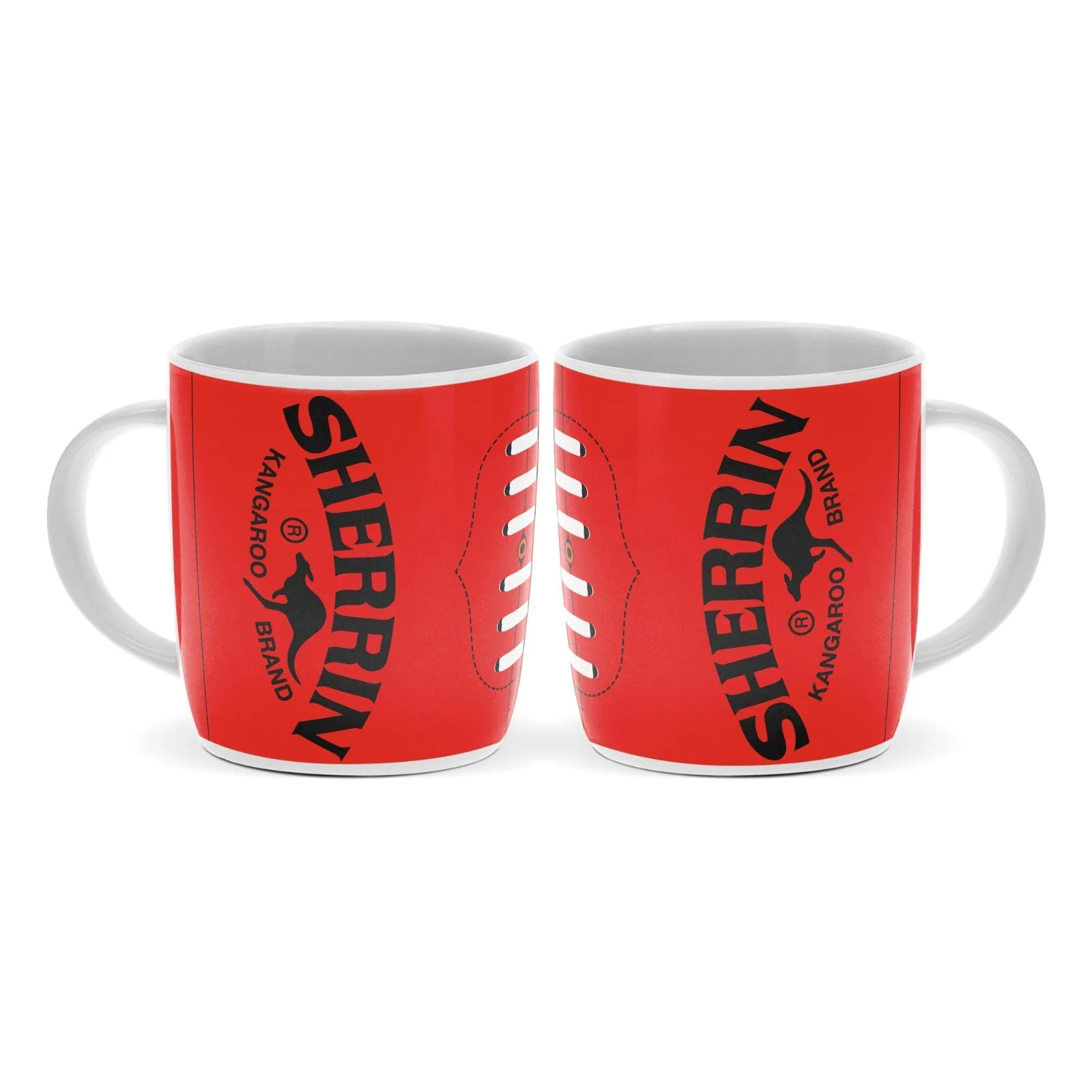 AFL SHERRIN Barrel Coffee Mug - Red Ball Design - Drink Cup