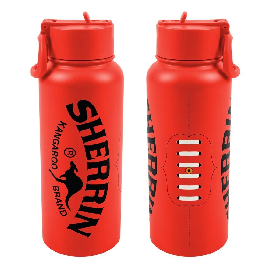AFL SHERRIN Drink Bottle - Stainless Steel 960mL - Double Walled - Sip Straw - Image 2