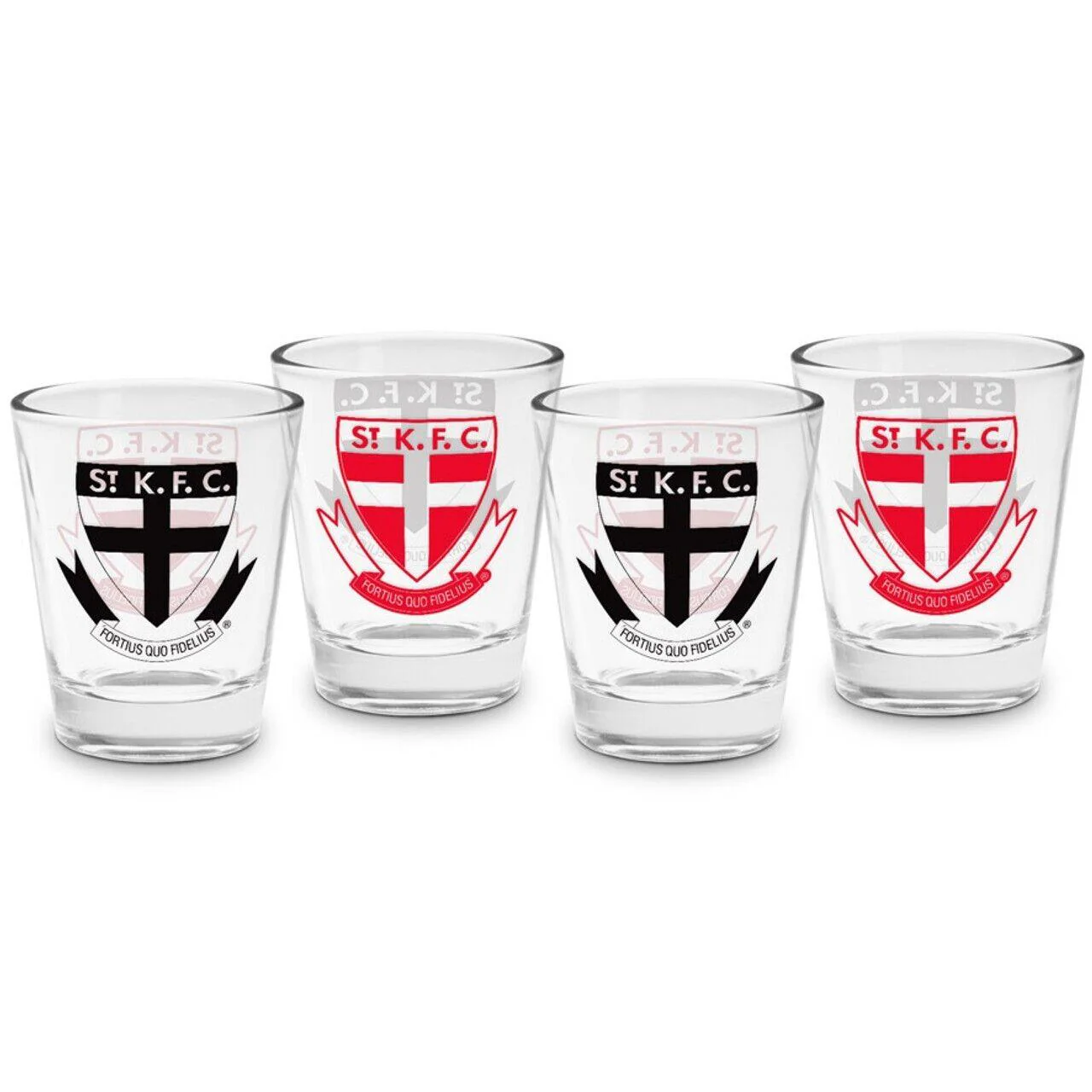 AFL Shot Glass Set of 4 - St Kilda Saints - 50ml