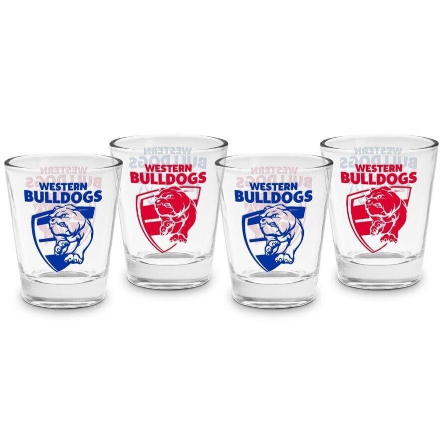 AFL Shot Glass Set of 4 - Western Bulldogs - 50ml - Image 2