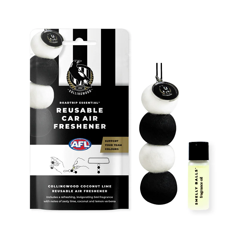 AFL Smelly Balls Set - Collingwood Magpies - Re-useable Car Air Freshener