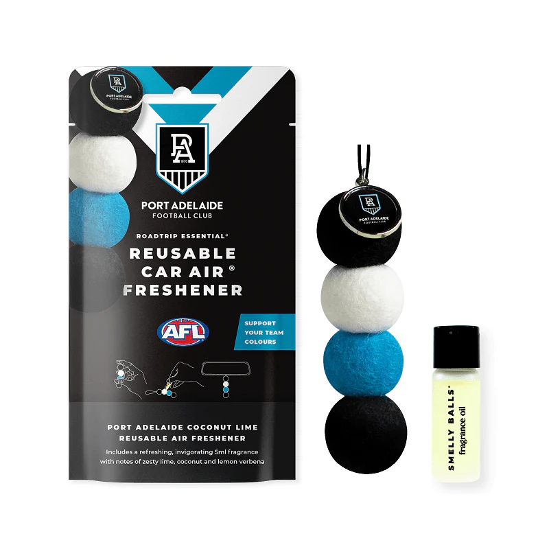 AFL Smelly Balls Set - Port Adelaide Power - Re-useable Car Air Freshener