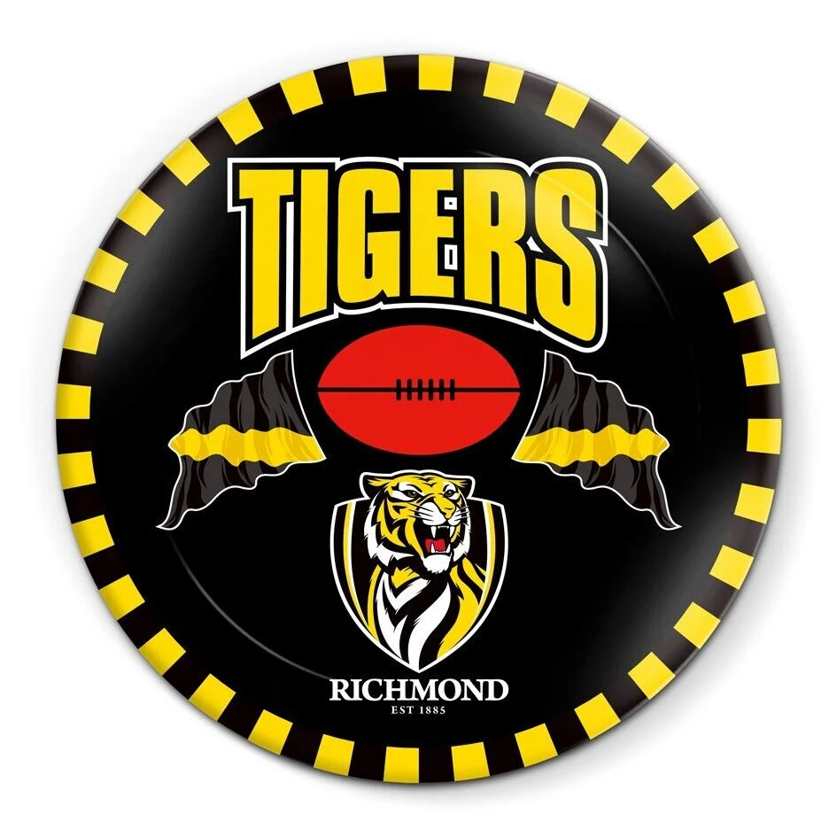 AFL Snack Plate - Richmond Tigers - 20cm diameter - Melamine - Single - Image 2