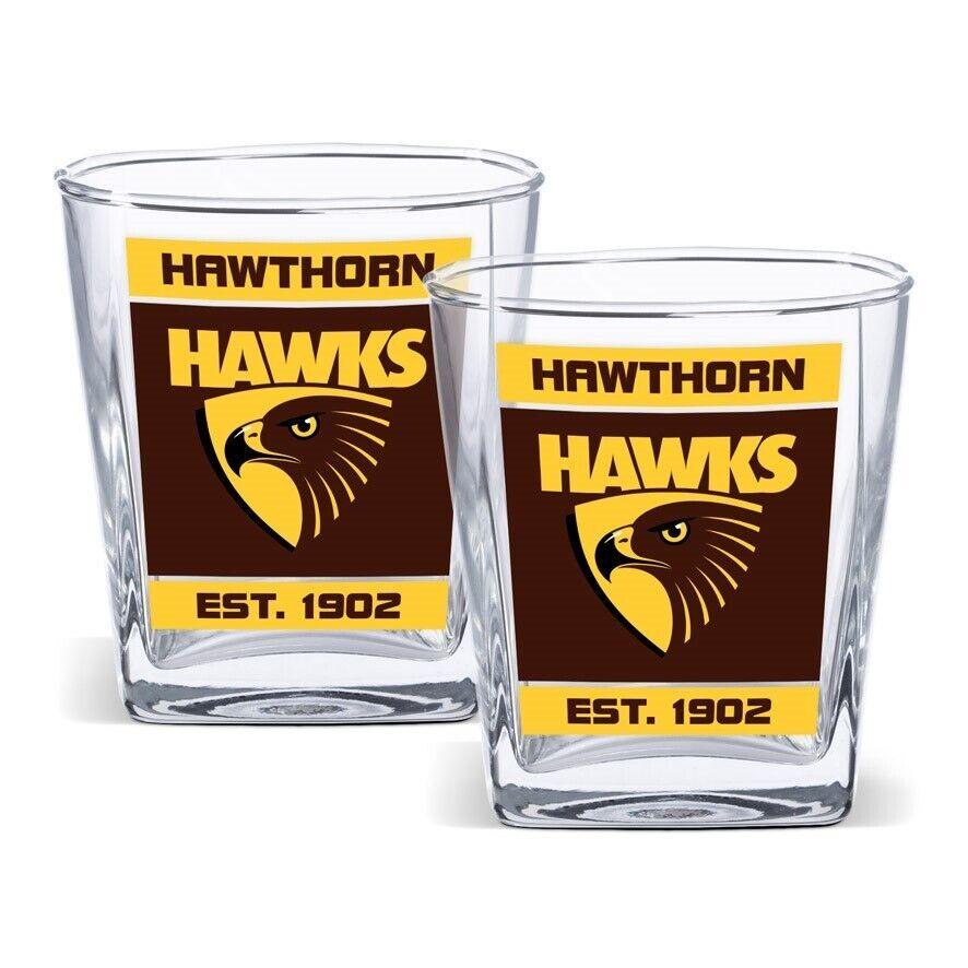 AFL Spirit Drink Glass Set Of Two - Hawthorn Hawks - New Design - 250ml Cup - Image 2