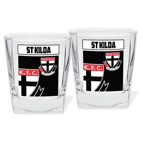 AFL Spirit Drink Glass Set Of Two - St Kilda Saints -250ml Cup