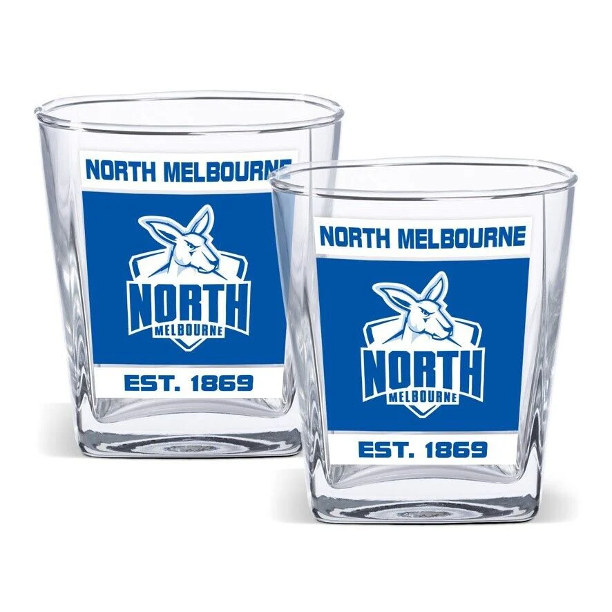 AFL Spirit Glass Set - North Melbourne Kangaroos - 250ml Cup - Set Of Two - Image 2
