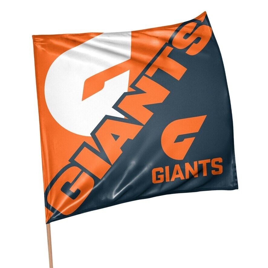 AFL Square Flag - GWS Giants - Supporter Flag With Pole - 70 x 70cm - Image 2