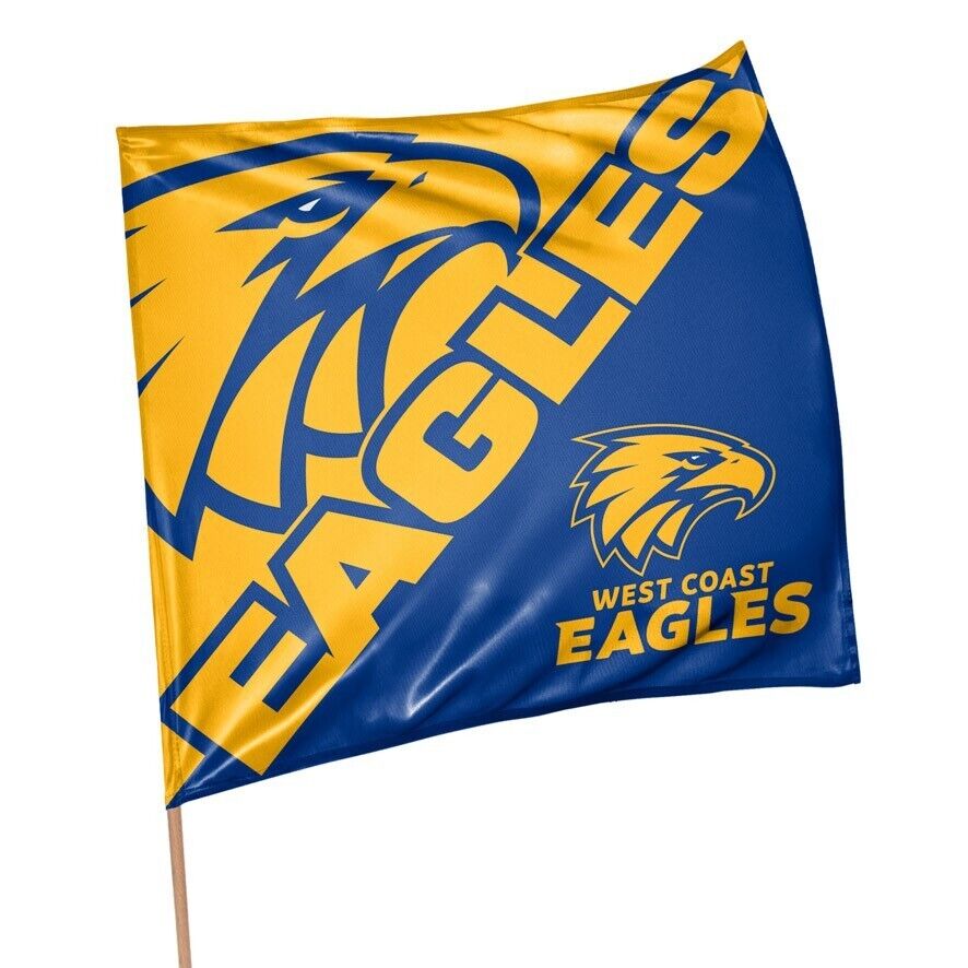 AFL Square Flag - West Coast Eagles - Supporter Flag With Pole - 70 x 70cm - Image 2