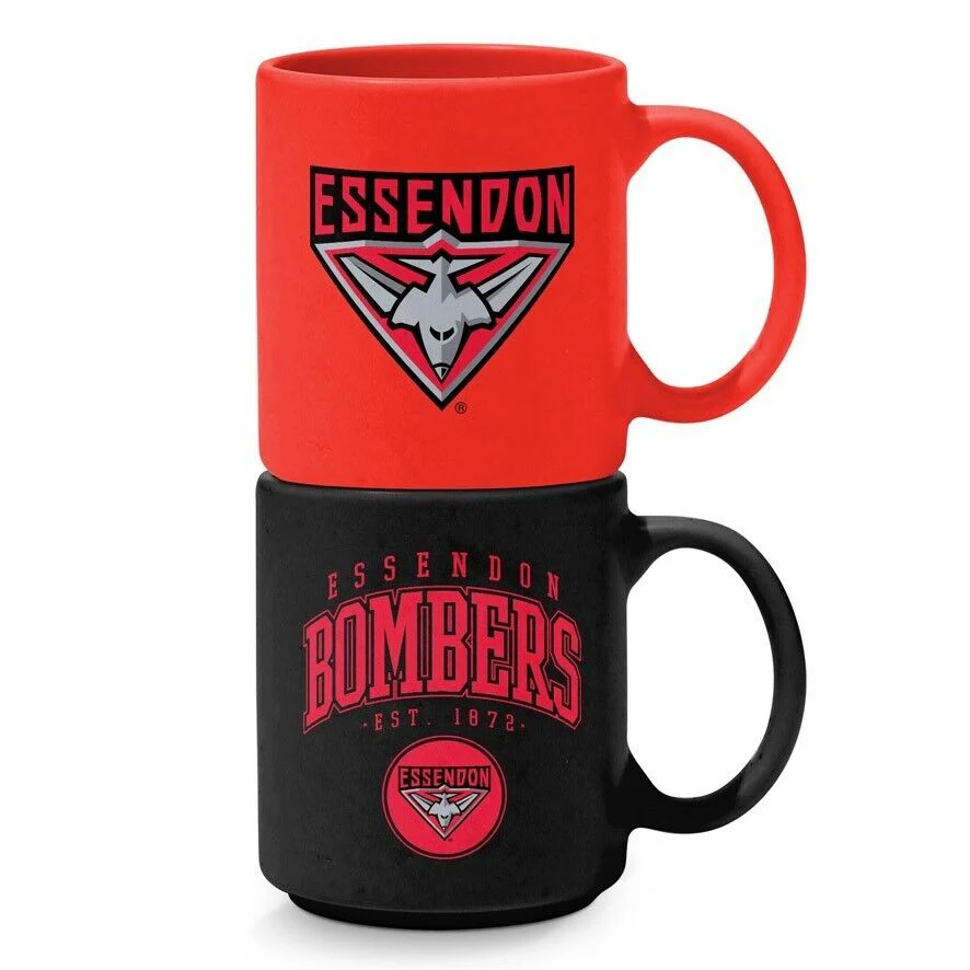 AFL Stackable Mug - Essendon Bombers - Set Of 2 - Coffee Cup - 305mL - Image 2