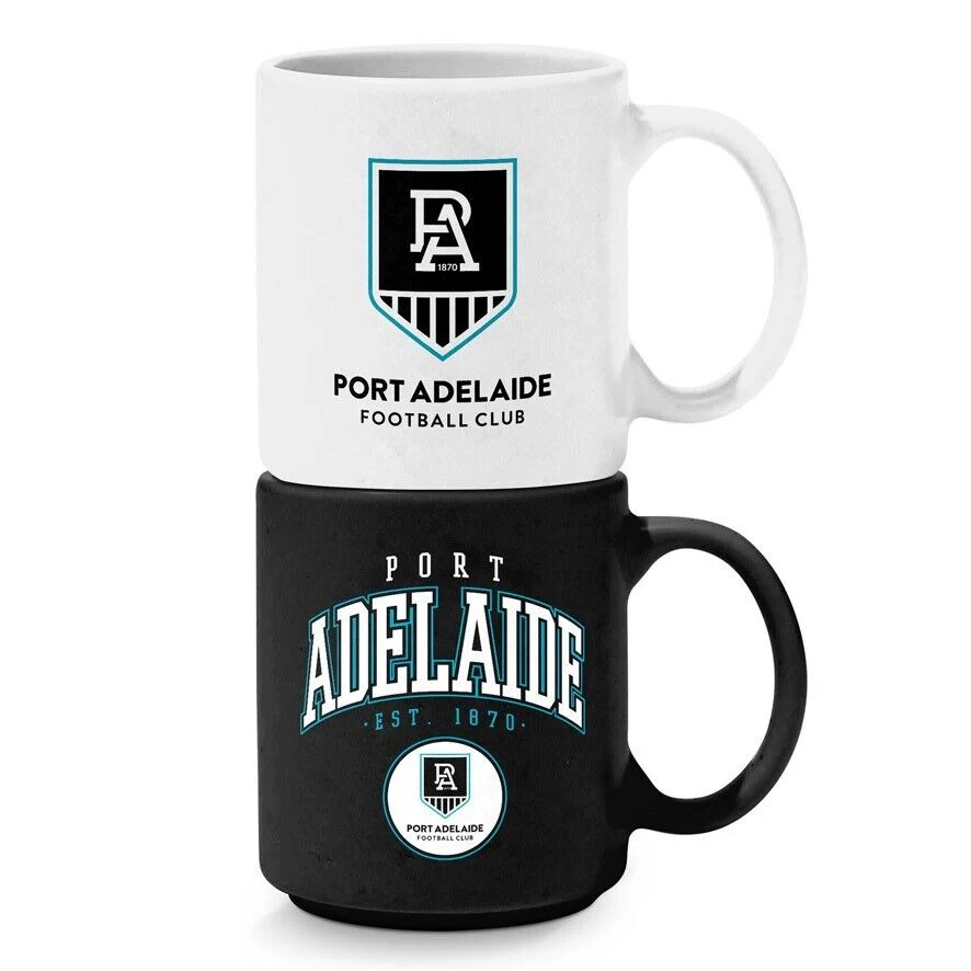 AFL Stackable Mug - Port Adelaide Power - Set Of 2 - Coffee Cup - 305mL - Image 2