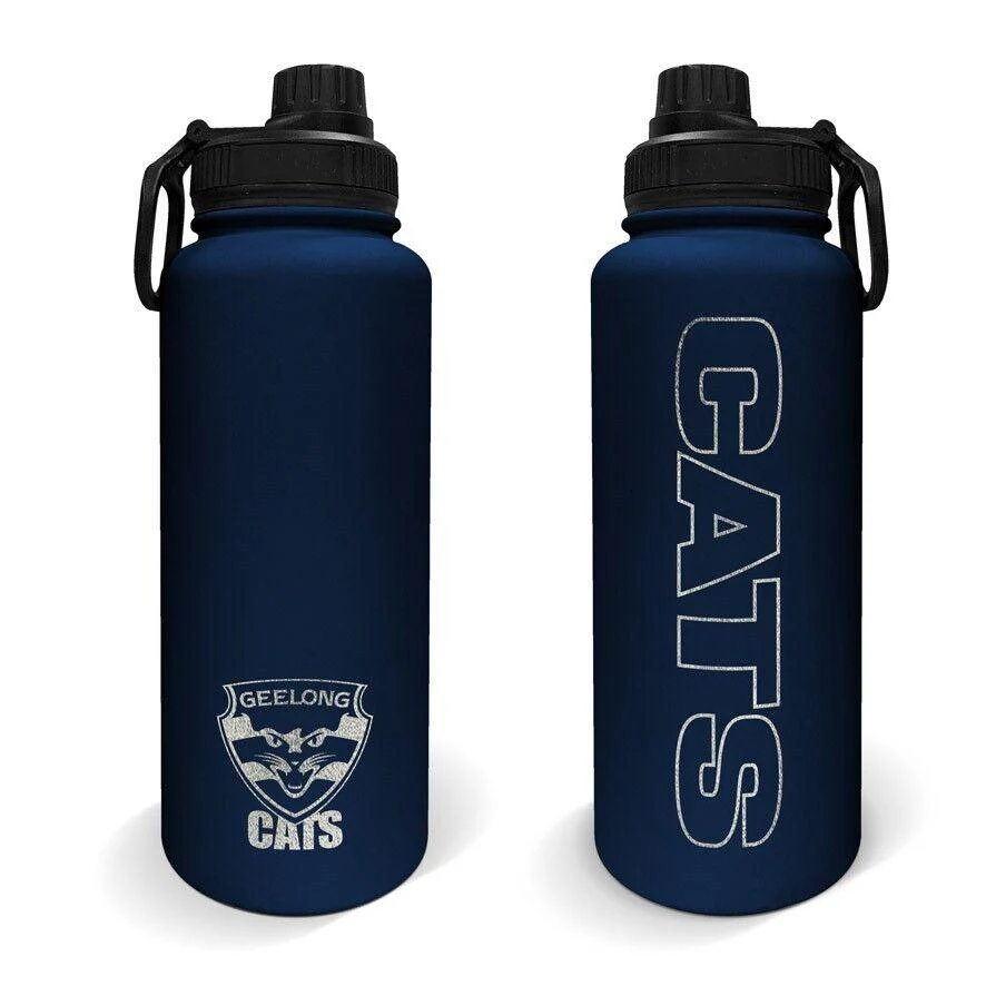 AFL Stainless Steel 960mL Drink Bottle - Geelong Cats - Double Walled - Image 2