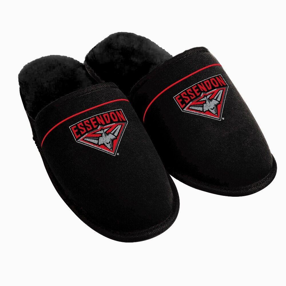 AFL Supporter Slippers - Essendon Bombers - Mens Size - Fluffy Winter Shoes - Image 2