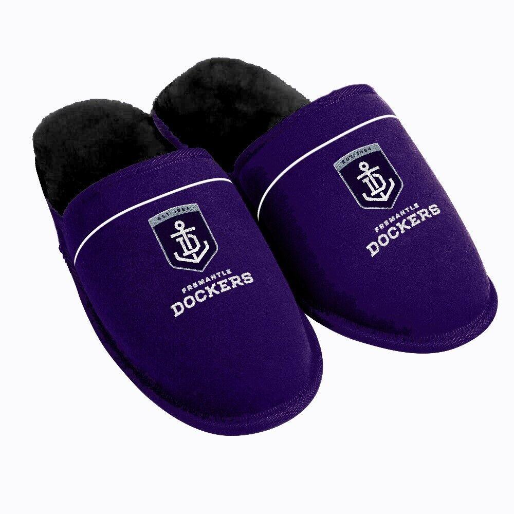 AFL Supporter Slippers - Fremantle Dockers - Mens Size - Fluffy Winter Shoes - Image 2