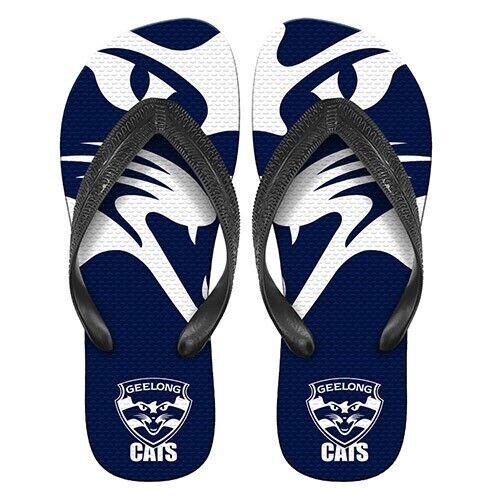 AFL Supporter Thongs - Geelong Cats - Mens Size - Flip Flops - Shoe - Image 2