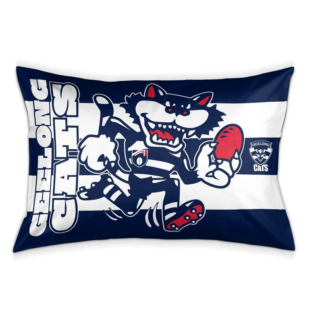 AFL Team Pillow Case - Geelong Cats - Double Sided - 73 x 48 cm
