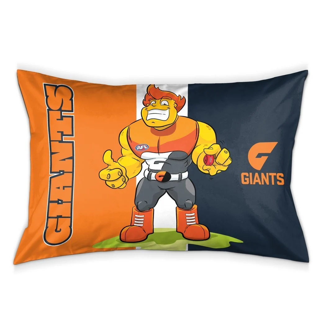 AFL Team Pillow Case - GWS Giants - Double Sided - 73 x 48 cm - Image 2