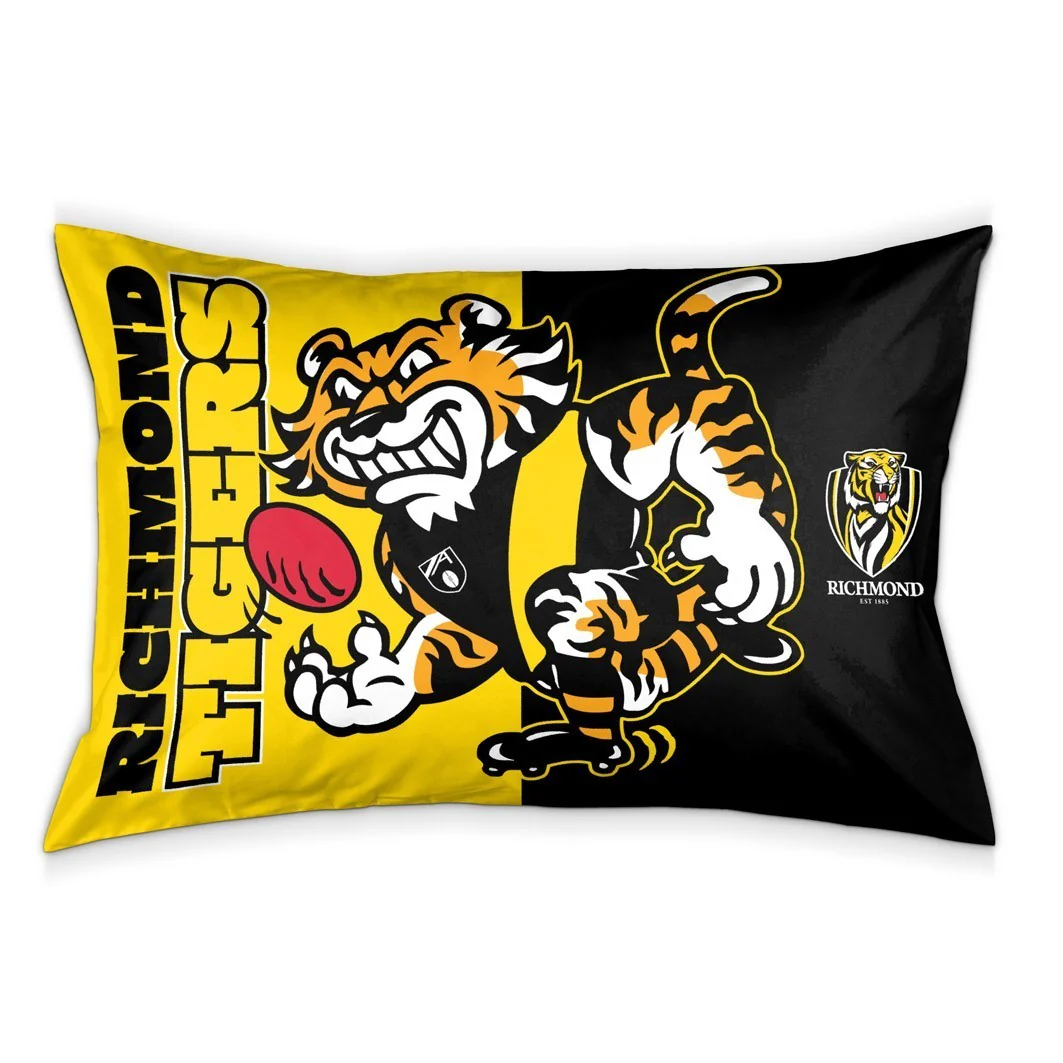 AFL Team Pillow Case - Richmond Tigers - Double Sided - 73 x 48 cm