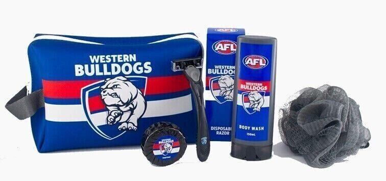 AFL Toiletry Gift Set - Western Bulldogs - Bag Body Wash Razor Soap Loofah - Image 2