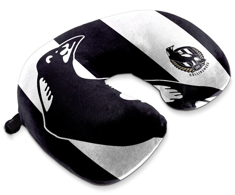AFL Travel Pillow - Collingwood Magpies - U Shaped - Neck Cushion - Image 2