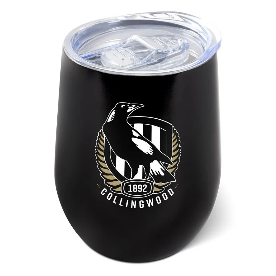 AFL Travel Tumbler - Collingwood Magpies - Stainless Steel - 400ml - Image 2