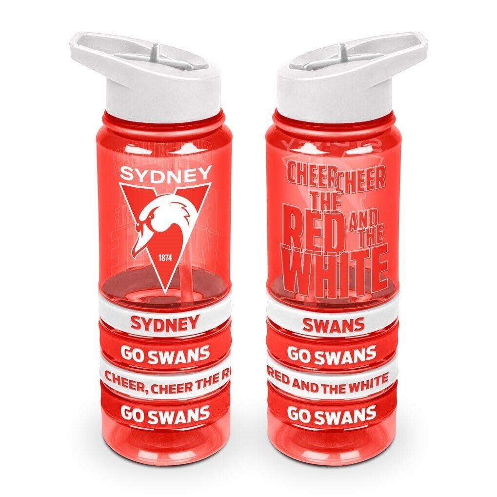 AFL Tritan Drink Water Bottle 650ml - Sydney Swans - 4 Wrist Bands- Straw - Image 2