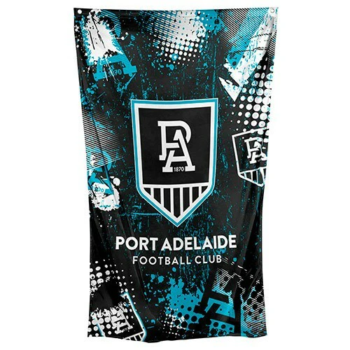 AFL Wall Flag Cape - Port Adelaide Power - 100cm x 70cm - Steel Eyelet Hanging